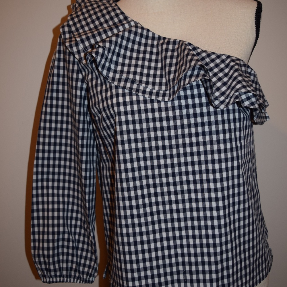 J Crew Off the Shoulder One sleeve top